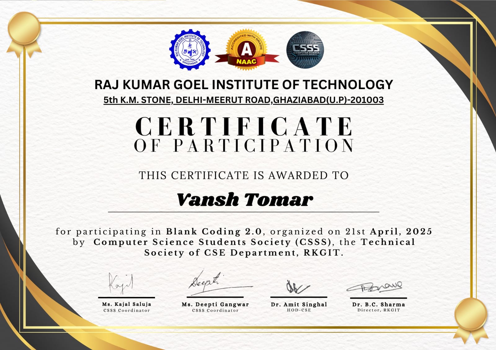 Certificate